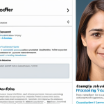 A LinkedIn profile showcasing career development with networking opportunities, featuring industry experts and online courses.